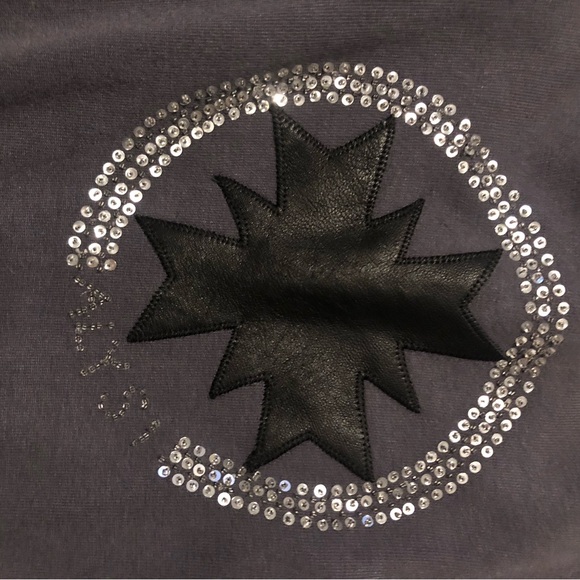 Alysi alysi alysi gray cardigan leather patch GUC 886 - Picture 3 of 9